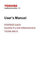 Toshiba satellite pro A30-D User Manual preview