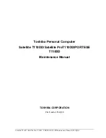 Toshiba Satellite Pro T110DD Maintenance Manual preview