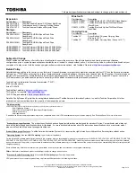 Preview for 2 page of Toshiba Satellite Pro T130 Specifications