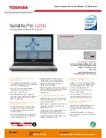 Toshiba Satellite Pro U200 Specifications preview