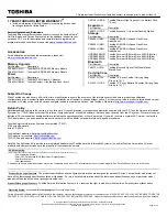 Preview for 2 page of Toshiba Satellite Pro U500 Specifications