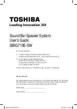 Preview for 1 page of Toshiba SB93719S-SW User Manual