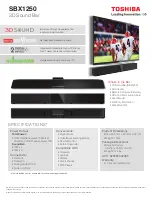 Preview for 2 page of Toshiba SBX1250 Specifications