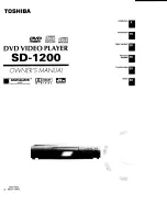 Предварительный просмотр 1 страницы Toshiba SD-1200 Owner'S Manual