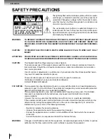 Предварительный просмотр 2 страницы Toshiba SD-1600 Owner'S Manual