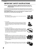 Предварительный просмотр 4 страницы Toshiba SD-1600 Owner'S Manual