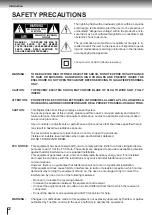 Preview for 2 page of Toshiba SD-1800 Owner'S Manual