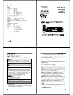 Предварительный просмотр 2 страницы Toshiba SD-22VB Service Manual