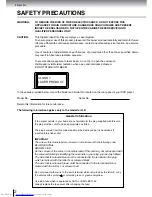 Preview for 2 page of Toshiba SD-240ESB Owner'S Manual