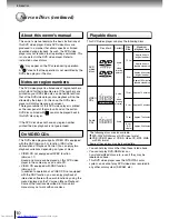 Preview for 10 page of Toshiba SD-260SA Owner'S Manual