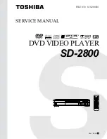 Предварительный просмотр 1 страницы Toshiba SD 2800 Service Manual