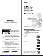 Предварительный просмотр 2 страницы Toshiba SD-3860SCA Service Manual