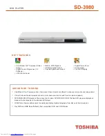 Toshiba SD-3980 Specification Sheet preview