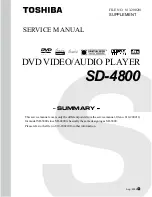 Toshiba SD-4800 Supplemental Service Manual preview