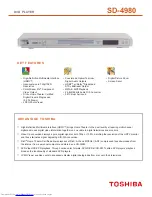 Preview for 1 page of Toshiba SD-4980 Specifications