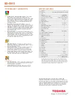 Preview for 2 page of Toshiba SD-5915 Specification Sheet