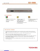 Preview for 1 page of Toshiba SD-5980 Specifications