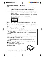 Предварительный просмотр 2 страницы Toshiba SD-63HK Owner'S Manual