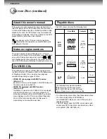 Preview for 10 page of Toshiba SD 700 - Region Free Multi-Format All DVD Player. Progressive Scan Owner'S Manual