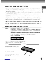 Предварительный просмотр 3 страницы Toshiba SD-780KY Owner'S Manual