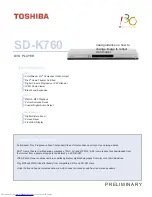 Toshiba SD-K760 Specifications preview