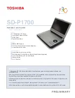 Toshiba SD-P1700 Specifications preview