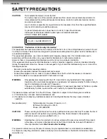 Предварительный просмотр 2 страницы Toshiba SD-P2700 Owner'S Manual