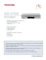 Preview for 1 page of Toshiba SD V394 - DVD/VCR Combo Specifications