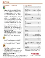 Preview for 2 page of Toshiba SD-V593 Specification Sheet