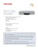 Toshiba SD-V594 Specifications preview