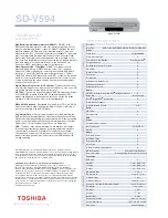 Preview for 2 page of Toshiba SD-V594 Specifications