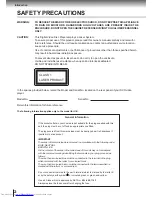 Preview for 2 page of Toshiba SD120 Owner'S Manual