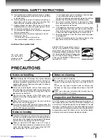 Preview for 3 page of Toshiba SD7300 Owner'S Manual