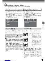 Preview for 21 page of Toshiba SD7300 Owner'S Manual