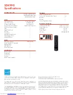 Preview for 2 page of Toshiba SDK990 Specification Sheet