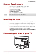 Предварительный просмотр 5 страницы Toshiba STOR.E ALU TV KIT 2.5" User Manual