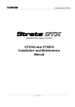 Preview for 1 page of Toshiba Strara CTX Series Installation And Maintenance Manual