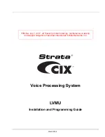 Preview for 1 page of Toshiba Strata CIX LVMU Installation And Programming Manual