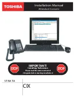 Preview for 1 page of Toshiba STRATA CIX Installation Manual