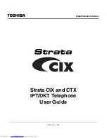 Preview for 1 page of Toshiba Strata CIX100 User Manual