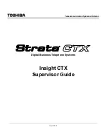 Toshiba Strata CTX Insight CTX Supervizor'S Manual предпросмотр