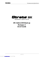 Toshiba Strata DK Backup User Manual preview