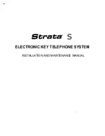 Toshiba Strata S Installation And Maintenance Manual preview