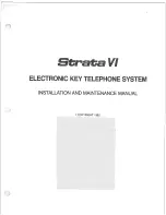 Preview for 1 page of Toshiba Strata VI Installation And Maintenance Manual