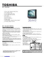 Toshiba SuperTUBE 36A40 Specifications preview