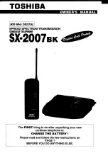 Preview for 1 page of Toshiba SX-2007BK Owner'S Manual