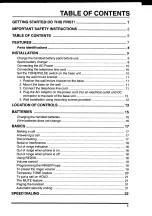 Preview for 7 page of Toshiba SX-2007BK Owner'S Manual