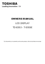 Toshiba T-E553E Owner'S Manual preview