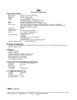 Preview for 1 page of Toshiba T-Series T2000 Specifications