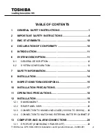 Preview for 8 page of Toshiba T1000 Series Installation And Operation Manual